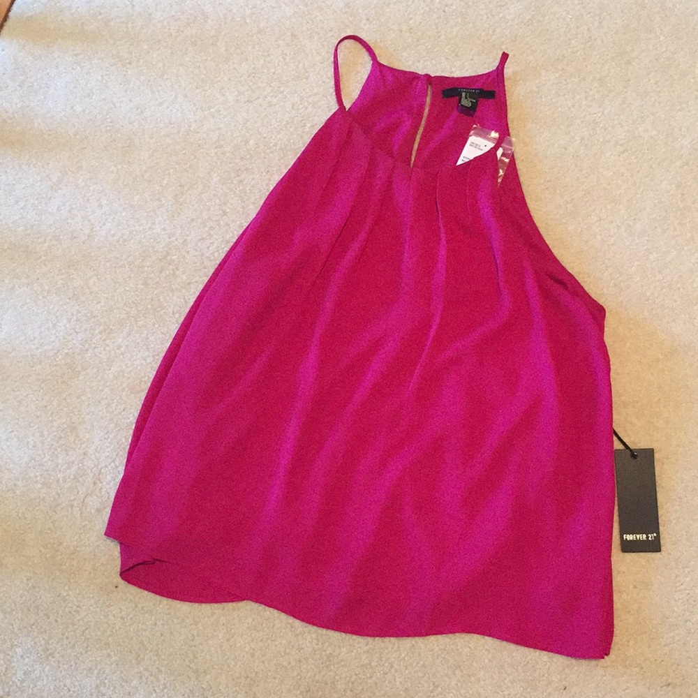 NEW Fuchsia Chiffon Tank from forever 21